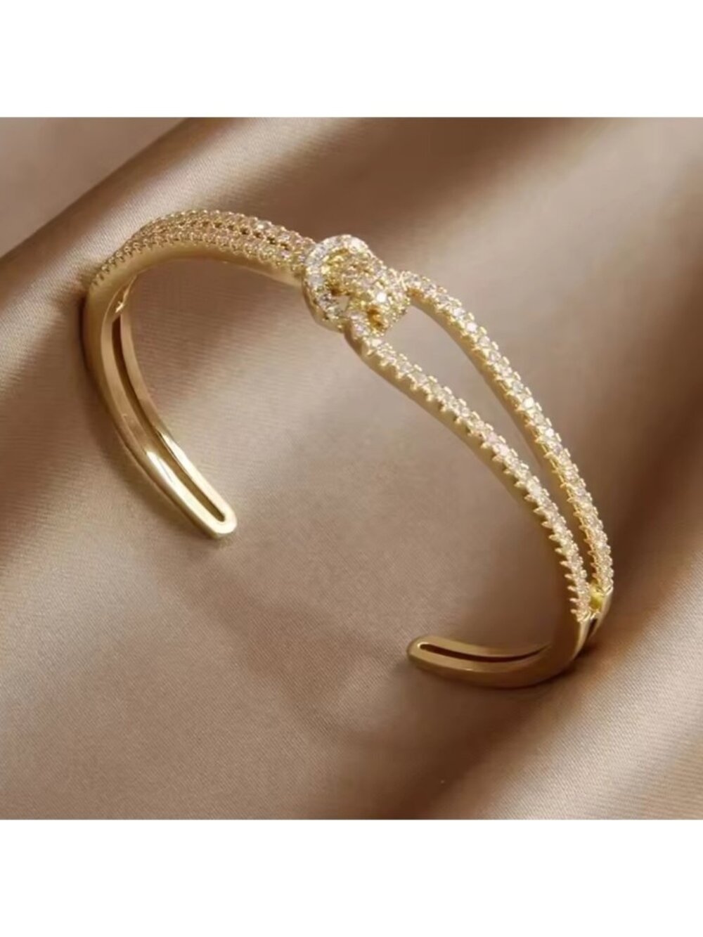 18k Gold color crystal adjustable Knot Bracelet
